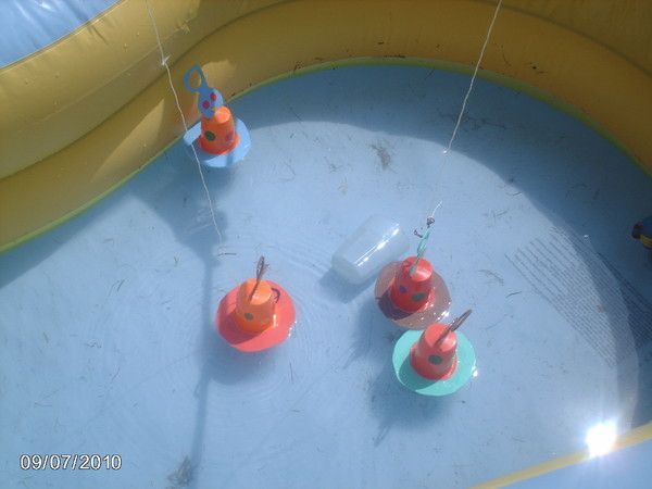 pêche aux canards avec des petits suisse.